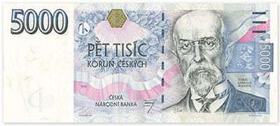 T. G. Masaryk na pětitisícové bankovce z roku 1993